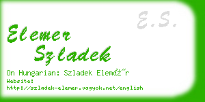 elemer szladek business card